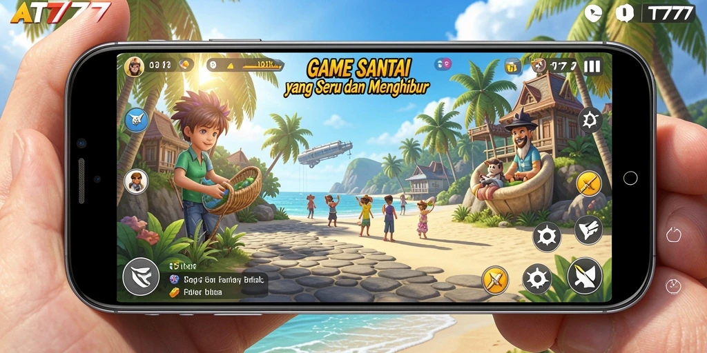 Tampilan gameplay AT777 yang menarik dan penuh warna.