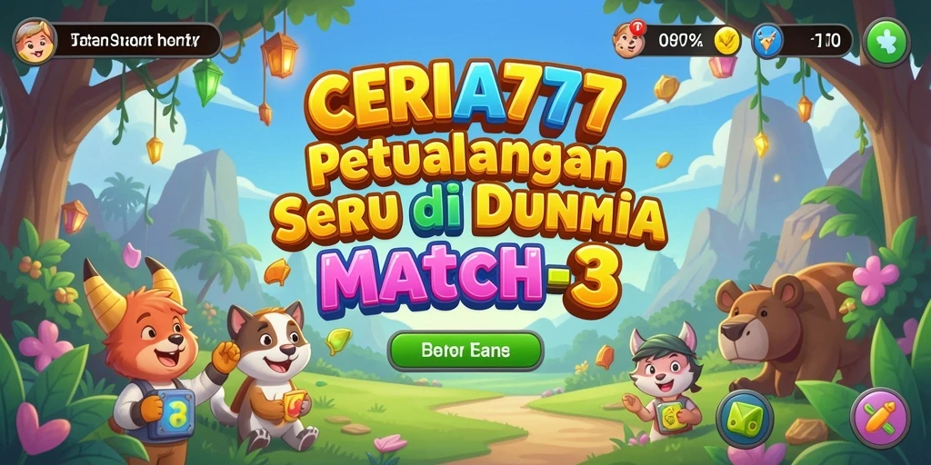 Tampilan gameplay menarik di CERIA777 dengan objek berwarna-warni.