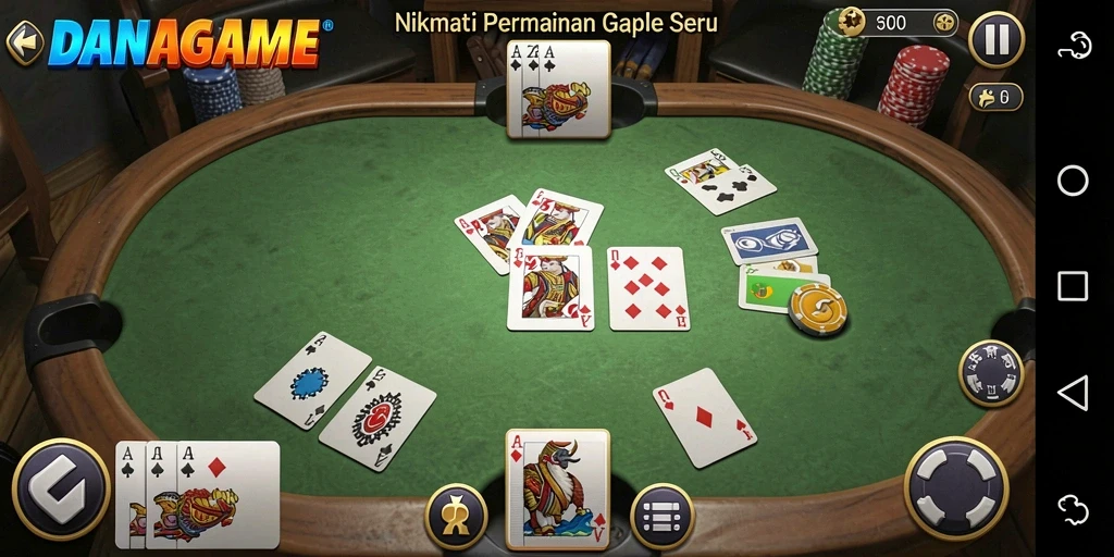 Tampilan gameplay Gaple yang seru dan menarik di DANAGAME.