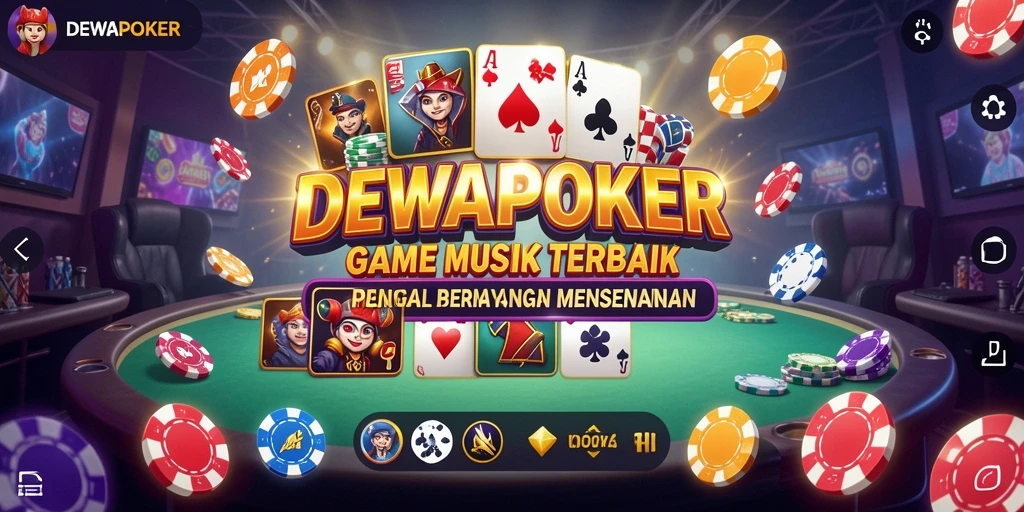 Tampilan gameplay DEWAPOKER dengan berbagai tantangan musik.