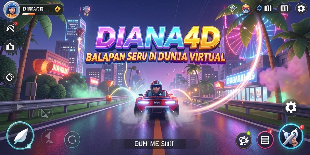 Tangkapan layar DIANA4D menampilkan suasana balapan yang mendebarkan.