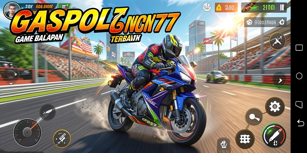 Gameplay seru dalam GASPOL77 dengan balapan motor yang mendebarkan.