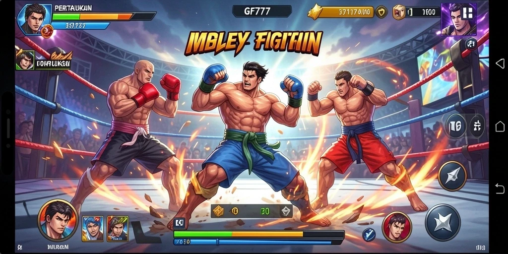 Tampilan gameplay GF777 yang menegangkan dalam pertarungan Fighting.