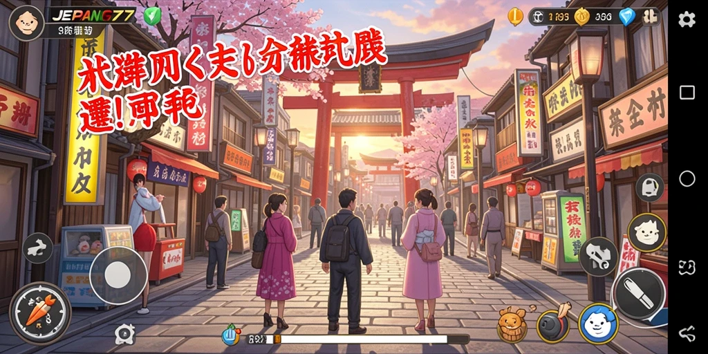 Tampilan gameplay seru dari JEPANG77 yang menggambarkan kehidupan di Jepang.