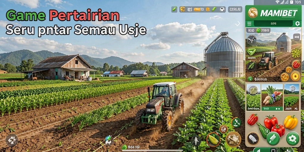 Screenshot menunjukkan pemain sedang merawat ladang dengan tanaman subur.