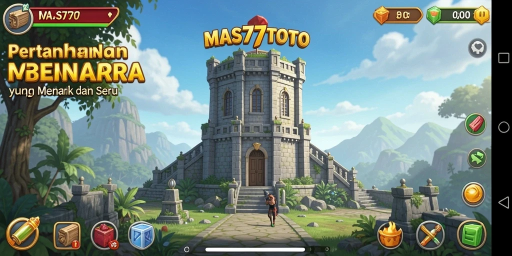 Tampilan gameplay seru dari game Tower Defense MAS77TOTO.