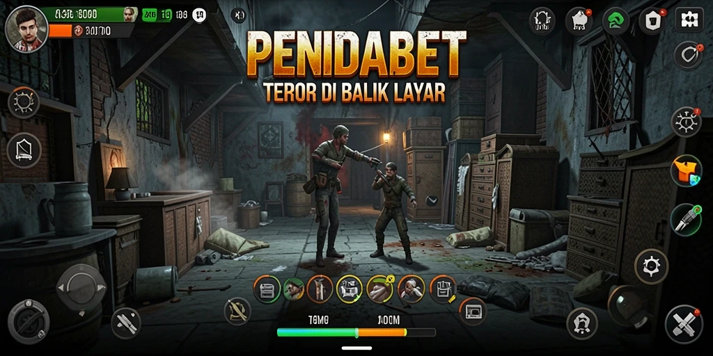 Screenshot menampilkan gameplay PENIDABET dengan elemen horor yang memikat.