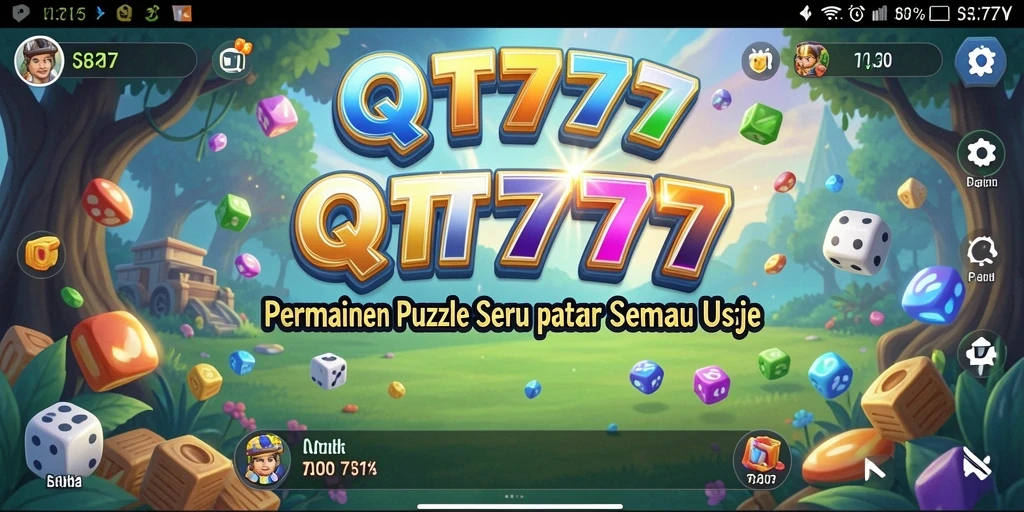 Screenshot menampilkan gameplay QT777 yang penuh warna dan tantangan.