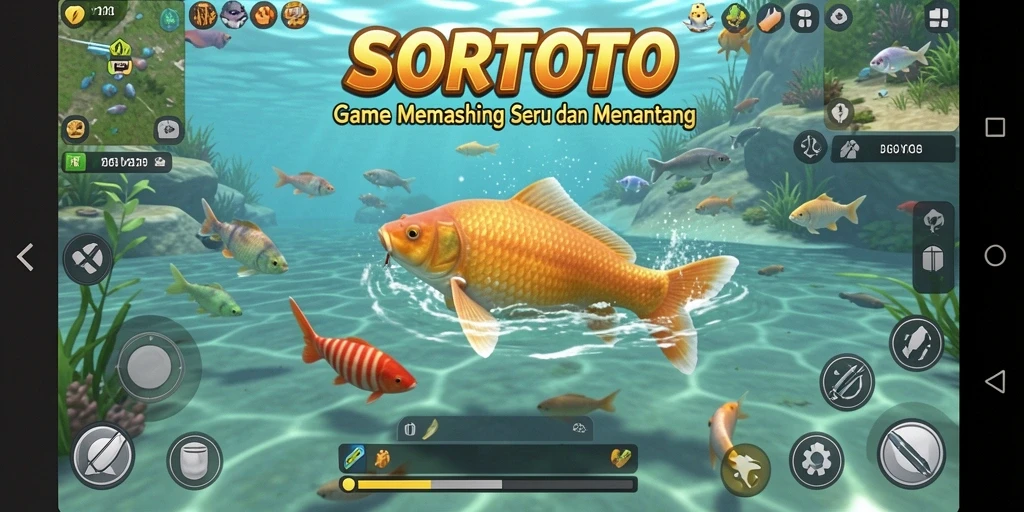 Gameplay menarik di SORTOTO dengan berbagai aktivitas memancing.