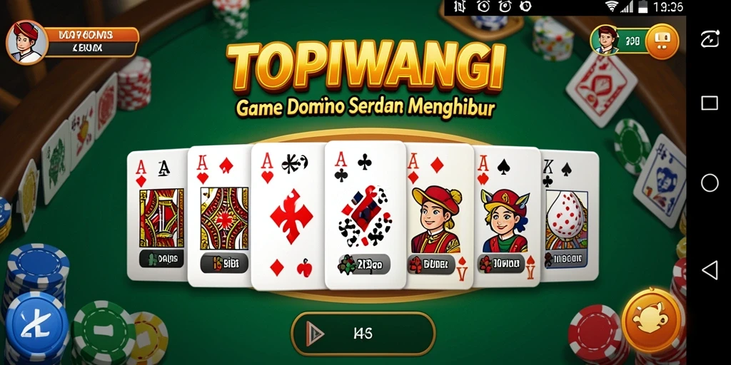 Tampilan gameplay domino yang menarik dalam TOPIWANGI.